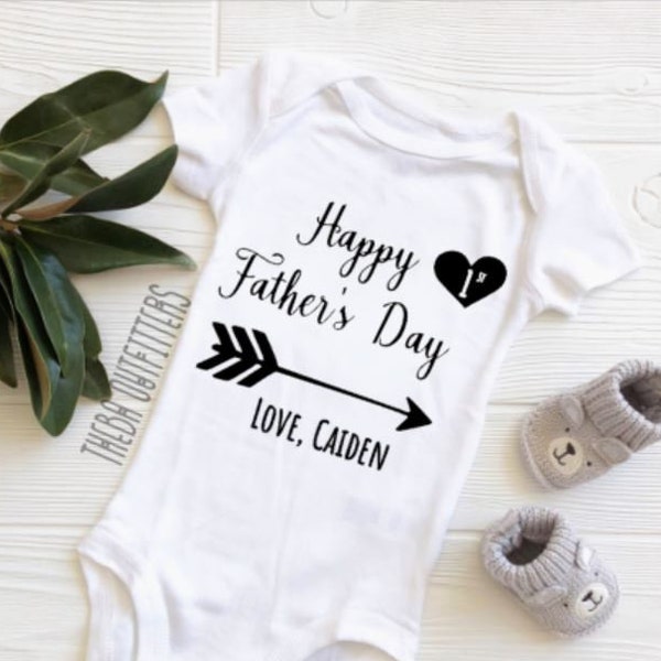 First Father's Day Gift, 1st Father's Day ONESIE ®, Gift for New Dad from Baby, Baby Boy Girl, Happy 1st fathers day onesie, Baby Bodysuit