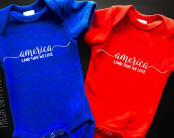 4th of July ONESIE® Forth of July Shirt, America Onesie, First 4th of July Baby, First Fourth of July Onesie, Baby Bodysuit clothing