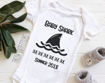Funny Pregnancy Announcement ONESIE®, Baby Shark Onesie, For Grandparents, Funny Baby Onesie, Baby Reveal, Maternity Photo Prop, Shower Gift