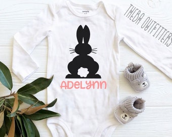 Easter Bunny Name ONESIE®, Easter Baby Girl Outfit, Baby Boy Shirt, Easter Bunny Baby Shirt, Easter Gift, Personalized Onesie, Easter Baby