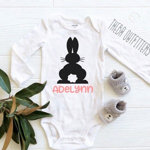 Easter Bunny Name ONESIE®, Easter Baby Girl Outfit, Baby Boy Shirt, Easter Bunny Baby Shirt, Easter Gift, Personalized Onesie, Easter Baby