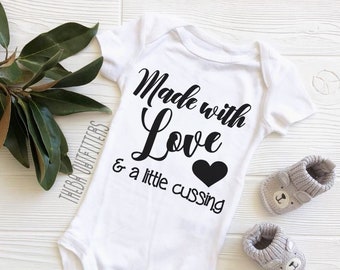 IVF ONESIE®, Made with Love and a little cussing Onesie, Coming Home Newborn Outfit, Preemie Bodysuit, Little Miracle, Miracle Baby, Funny