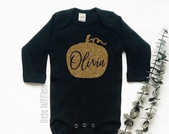 Customized Halloween ONESIE®, Personalized Baby Gift, Pumpkin Onesie, Pumpkin Onesie, Pumpkin Name Onesie, Personalized Onesie, Baby Shower