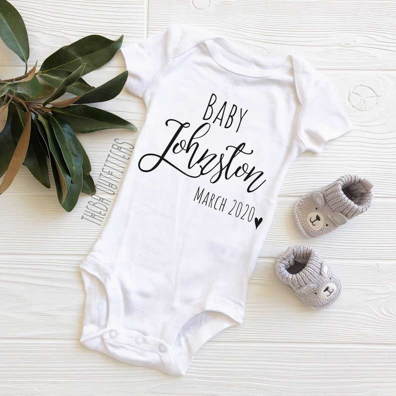 Personalized Baby Announcement ONESIE® Pregnancy Announcement Etsy