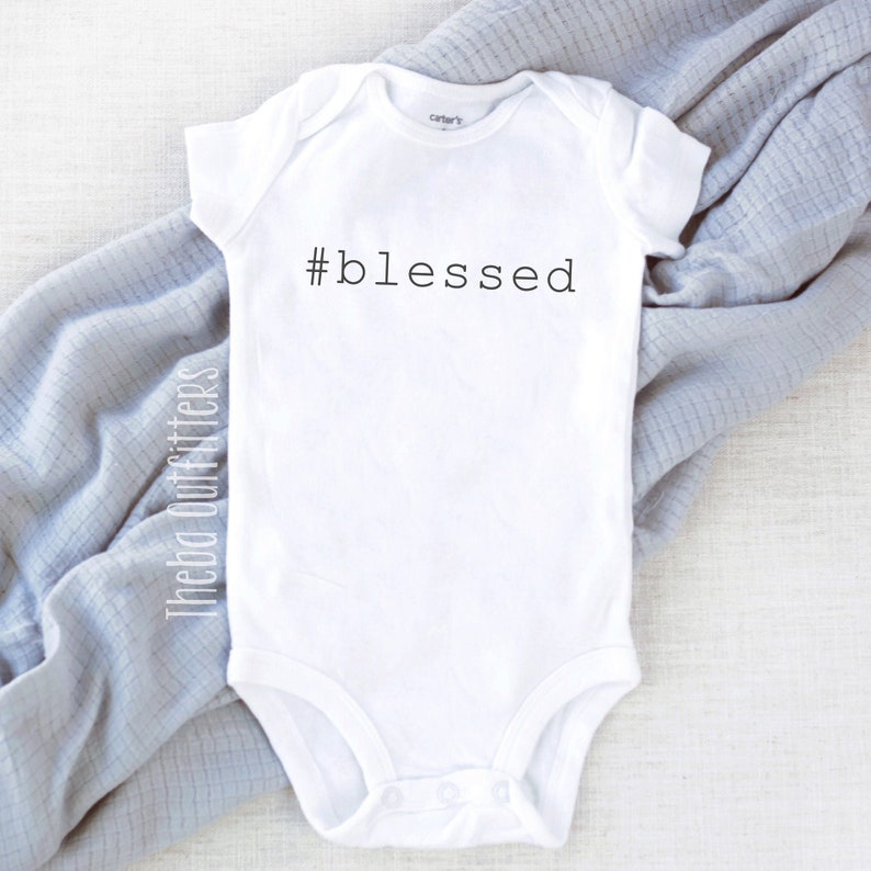 Blessed Baby ONESIE® Hashtag Blessed Baby Bodysuit Etsy Ireland