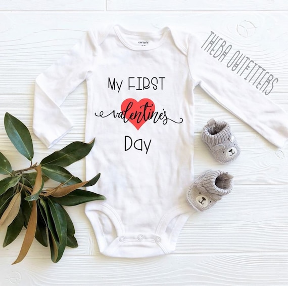 Bodysuit Baby Boy 1st Valentine's Day Outfit My First