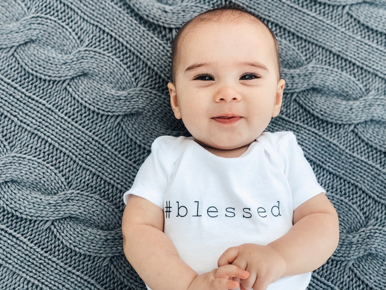 Blessed Baby ONESIE® Hashtag Blessed Baby Bodysuit Etsy Ireland
