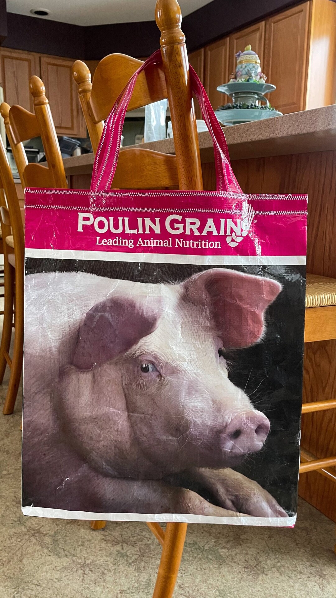 Pig Feed Sack Tote Upcycled Livestock Feed Bag Poulin Etsy