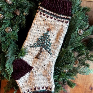 Made to Order - Hand Knit Christmas Stocking - Chunky Knit Homespun Stocking