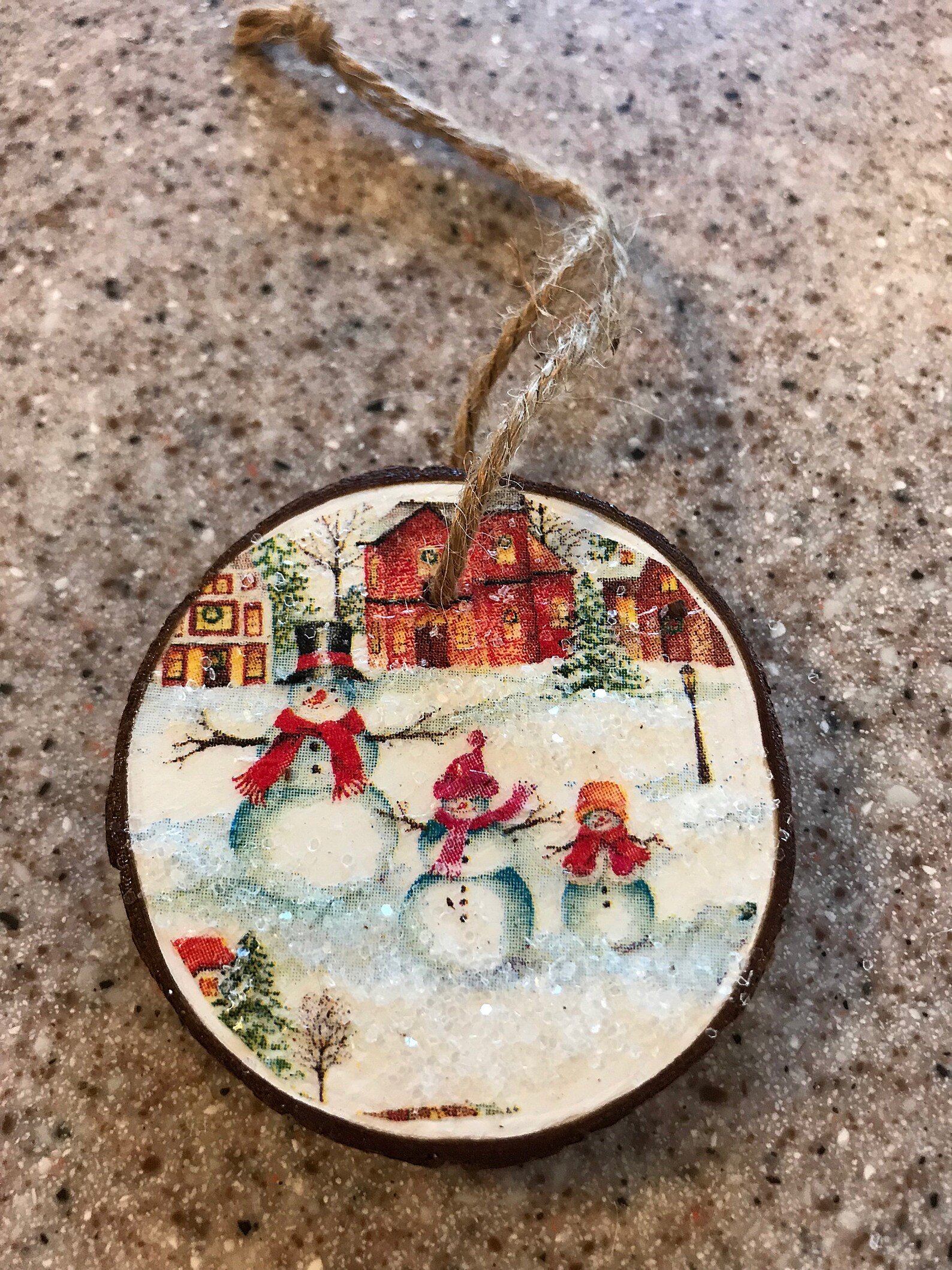 Winter Wonderland Decoupage Wood Ornaments Etsy