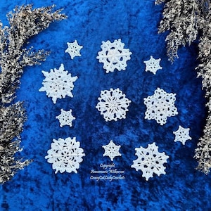 パターン - 「テクスチャ付きスノーフレーク」PDFパターンセット - 即時ダウンロード - 米国英語で書かれた完全なパターン - オリジナルデザイン - 装飾品