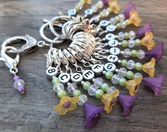 LIMITED EDITION! Full Set of 15 "Spring Bouquet " Set--Crochet Hook Size Reminders--US Sizes B-Q + Free Stitch Marker--Two Sets Only!