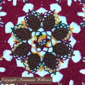 PATTERNAutumn Leaves and Lace Doily PDF PatternInstant DownloadFull Written in US English TermsOriginal DesignCrochet Thread image 10