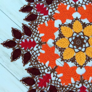 PATTERNAutumn Leaves and Lace Doily PDF PatternInstant DownloadFull Written in US English TermsOriginal DesignCrochet Thread image 4