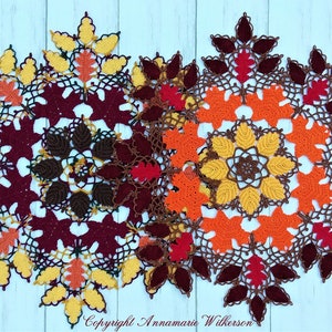 PATTERNAutumn Leaves and Lace Doily PDF PatternInstant DownloadFull Written in US English TermsOriginal DesignCrochet Thread image 2