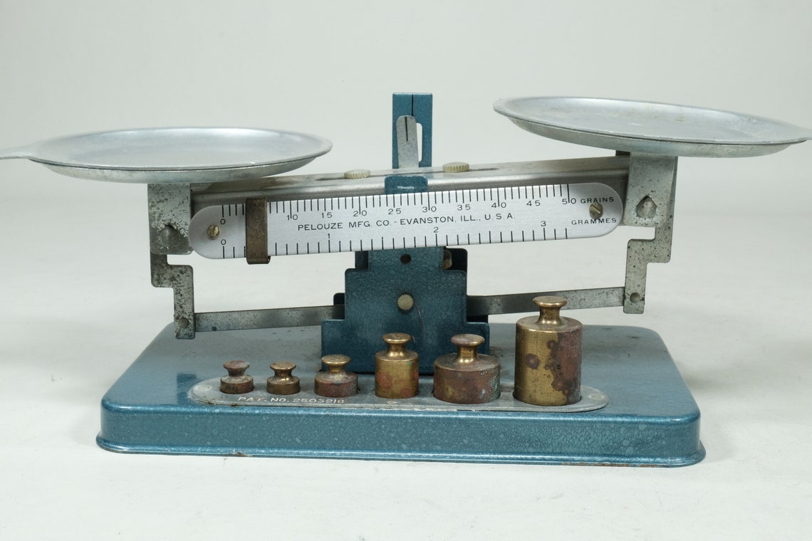 Pelouze Scale With All Six Weights and Two Trays Etsy