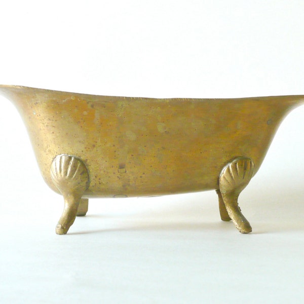 Vintage Brass Clawfoot Tub Soap Dish