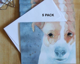 Parson Jack Russell Terrier Note Cards Dog Watercolor Card Set Animal Lover Stationery Dog Walker Pet Sitter Thank You Birthday Notecards