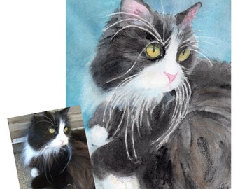 Custom Watercolor Pet Portrait Painting