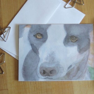 Cute Dog Watercolor Note Card Blank Canine Mutt Notecard Thank You Birthday Just Because Friendship Encouragement Greeting Card Invitation
