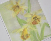 Springtime Daffodils Print Yellow Daffodil Flower Watercolor Picture Spring Flowers Painting Narcissus Home Office Wall Decor Art Artwork