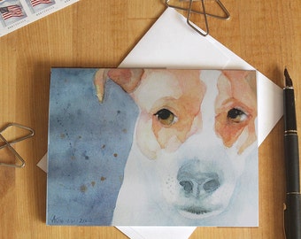 Jack Russell Terrier Note Card Dog Watercolor Notecard Animal Lover Dog Walker Thank You Birthday Greeting Card Invitation All Occasion
