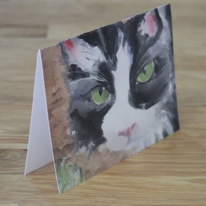 Black Cat Watercolor Note Card Bild 2