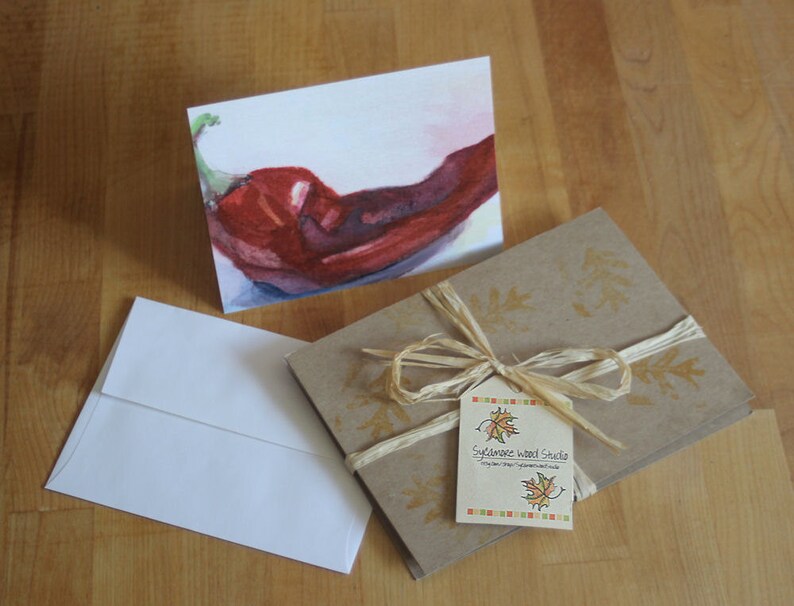 Red Hot Chili Pepper Note Cards Hostess Gift Thank You Etsy