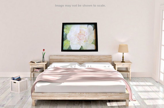 White Rose Watercolor Print Floral Feminine Wall Art Gardener Gift unframed
