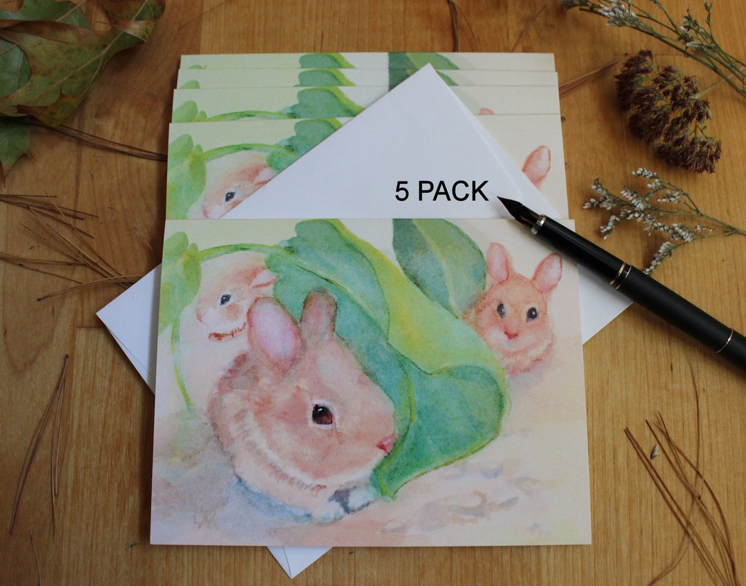 Rabbit Note Card Set Bunny Baby Shower Invitations Woodland Animal ...