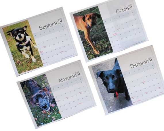 2022 calendar printable dogs puppy dog photo calendars wall or etsy