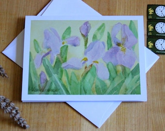 Purple Iris Floral Note Card