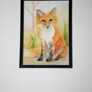 Fox Watercolor Print Woodland Animal Nursery Art Forest Wildlife Painting Red Fox Picture Home Office Kids Wall Decor Nature Lover unframed image 7
