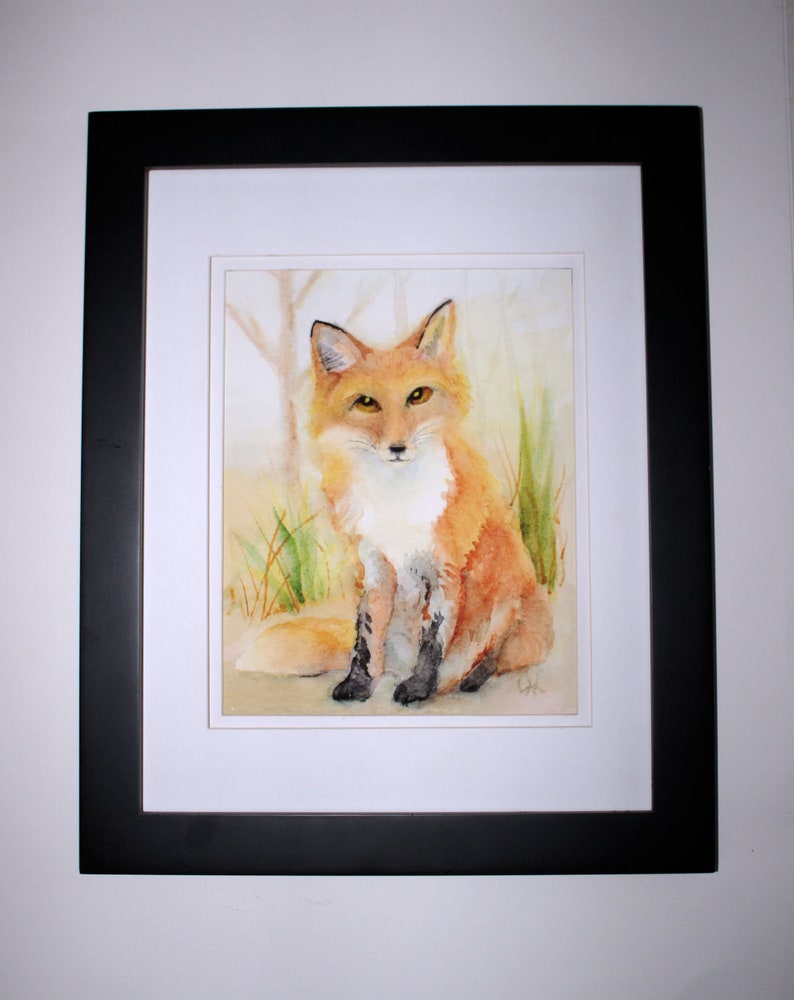 Fox Watercolor Print Woodland Animal Nursery Art Forest Wildlife Painting Red Fox Picture Home Office Kids Wall Decor Nature Lover unframed image 8