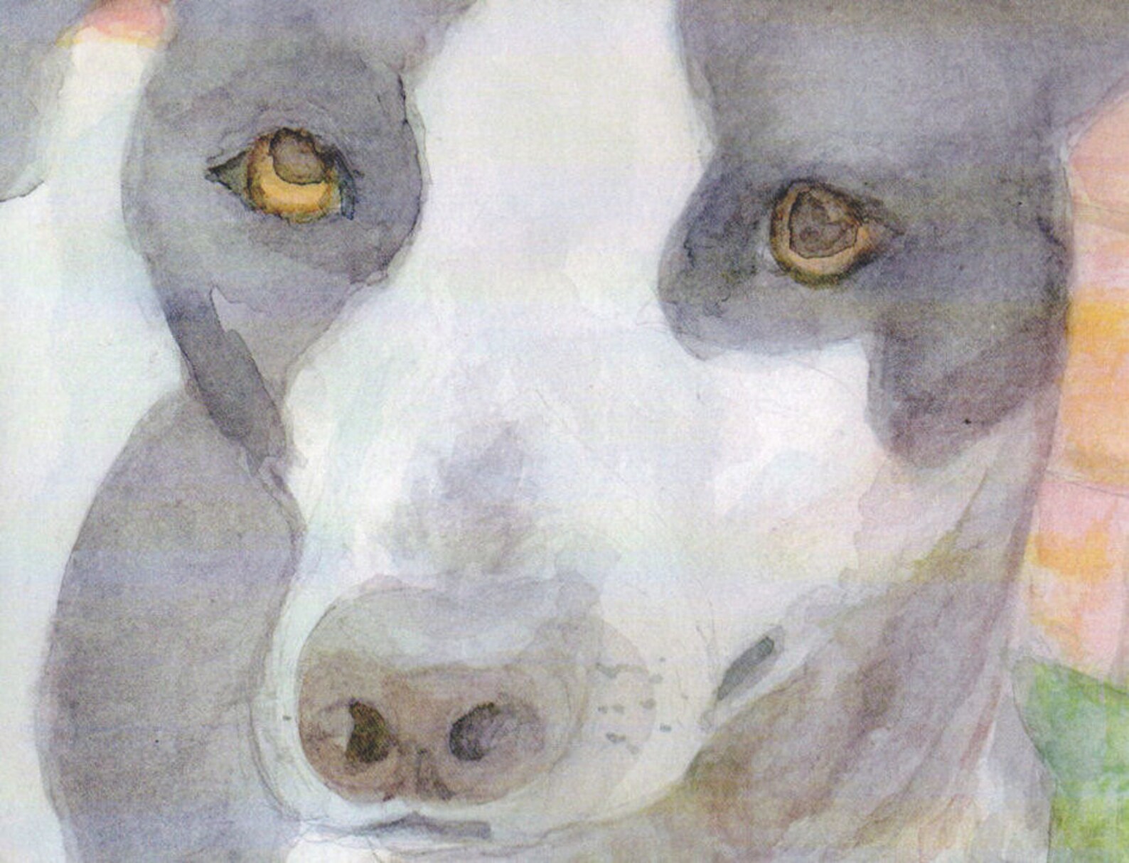 Cute Dog Watercolor Note Card Blank Canine Mutt Notecard Thank - Etsy