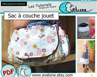 Sac à couche jouet PDF / Patron Français / Sac poupée / patron de sac / Sac enfant / Evelune