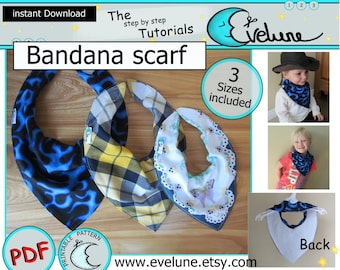 Bandana scarf / bib sewing pattern / cowboy scarf / costume / Baby / Toddler / toy / PDF/ tutorial / DIY