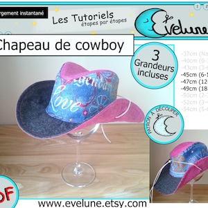 Chapeau De Cowboy Pdf Francais 3 Grandeur Incluses Etsy