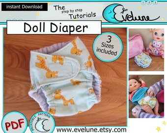 Baby doll diaper PDF/ English pattern / doll diaper / doll diaper pattern / children toys / doll accessories / DIY