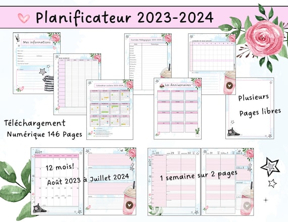 CSSDN Agenda Imprimable 2023 2024 Éducatrice, Planificateur Scolaire, 5  Périodes , Jour Cycle Et Fériés Inclus 