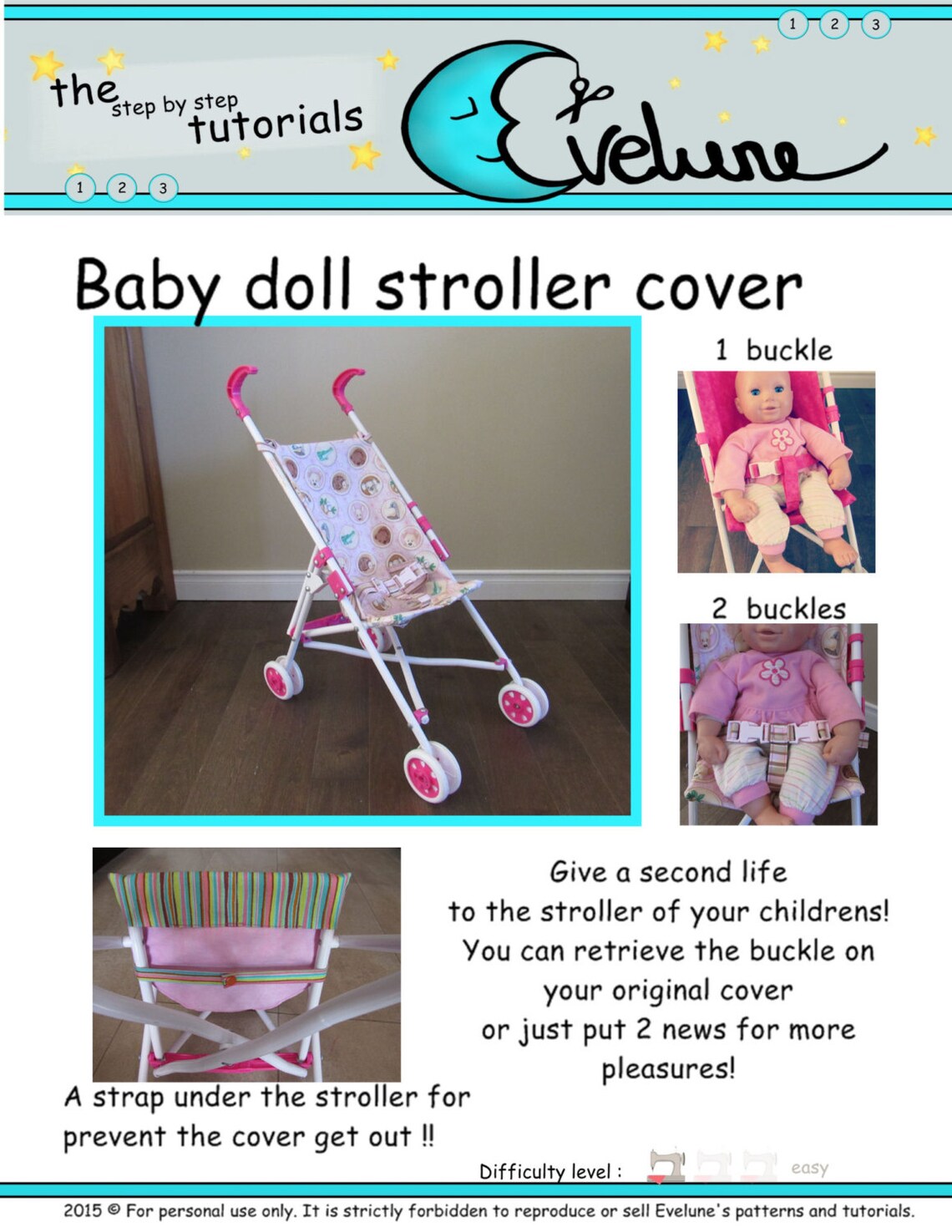 Baby doll stroller cover makeover pattern / replacement baby Etsy