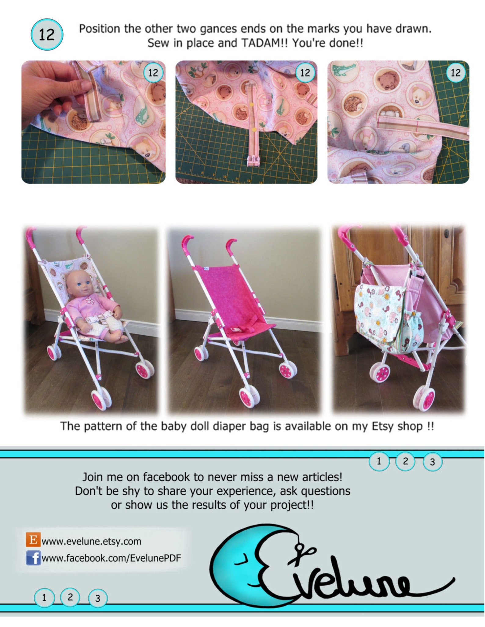 Baby doll stroller cover makeover pattern / replacement baby Etsy