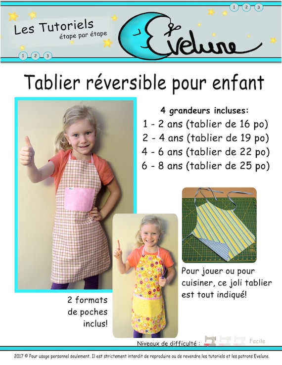 Tablier Reversible Pour Enfant Pdf Patron Francais 4 Etsy Tablier Reversible Pour Enfant Pdf Patron Francais 4 Etsy