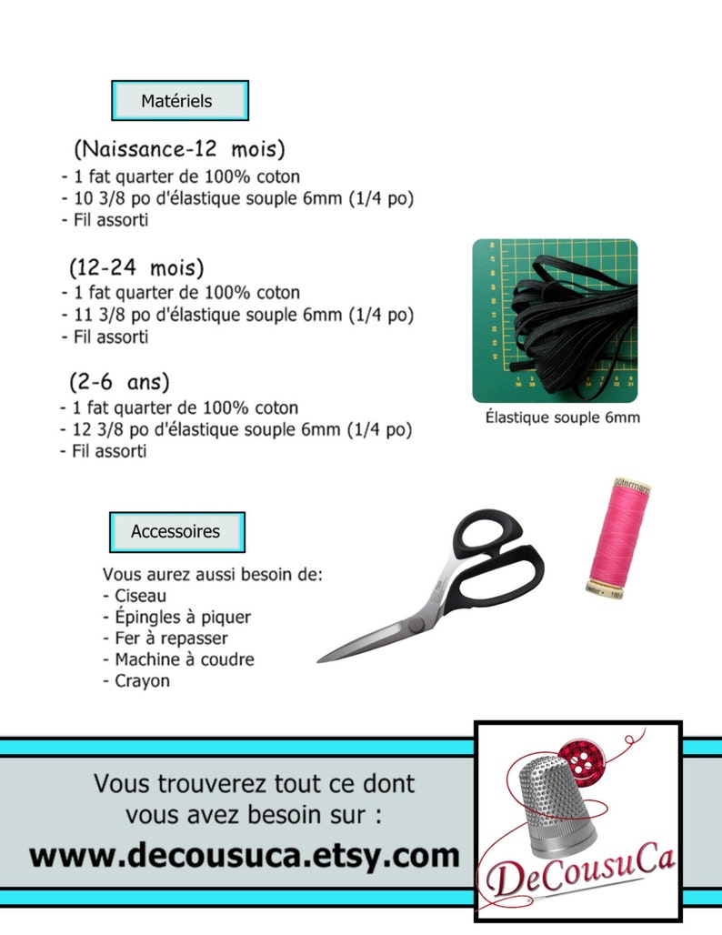 Patron Fran U00e7ais Patron Chapeau Foulard U00e9lastique Nouveau N U00e9 Enfant 3 Grandeur Incluse Foulard Ajustable