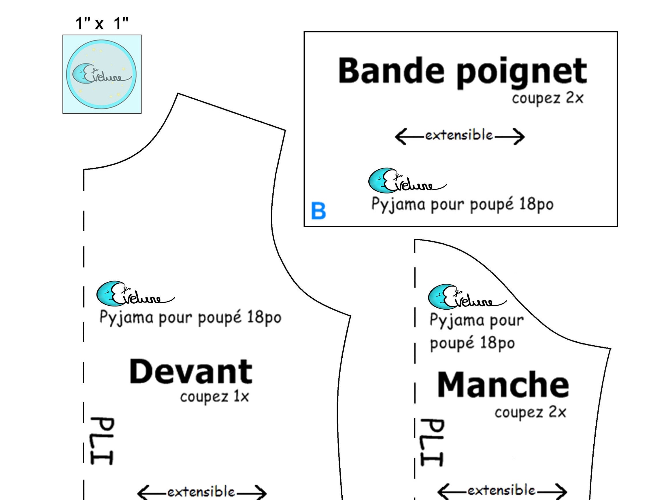 Patron Ancien N°65 Pour Poupée - Manteau De Lit Ou Peignoir, Reproduction 1870