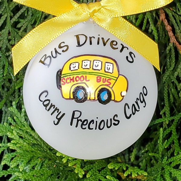 Bus Driver Personalized Gift , Big Yellow Bus Custom Christmas Ornament , School Bus Operator , Gift For Driver , Holiday Present For Him