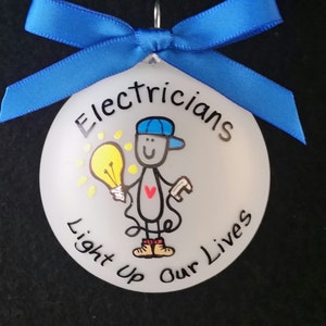 Electricians personalized custom Christmas ornament - Gift for electrician - electrical workers holiday gift - Christmas party electricans