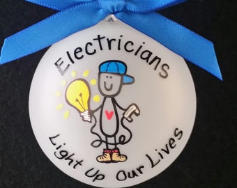 Personalized Christmas ornament for Electrician - gift for Electrician