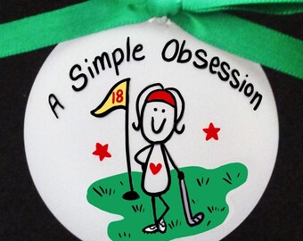 Female Golf Ornament - Gift for Wife Golfing - Country Club House Gift For Female Golfer - Girl Friends Golf Outing Holiday Present For Her