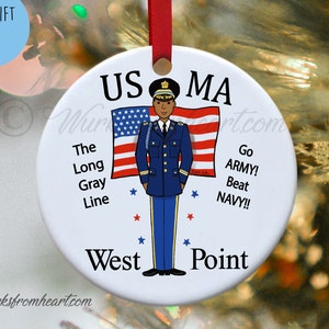 Personalized Afro American West Point Male Cadet 2LT / Gift for USMA Cadet / West Point Moms / Army Officer Gift / Graduation Gift
